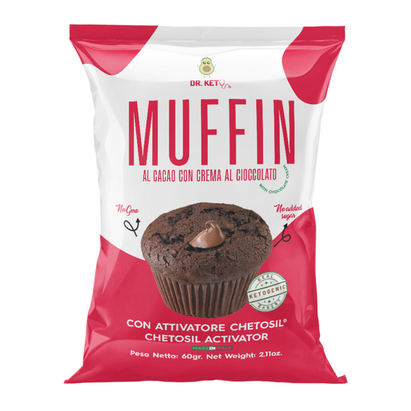 Muffin al cacao ripieno di crema al cioccolato